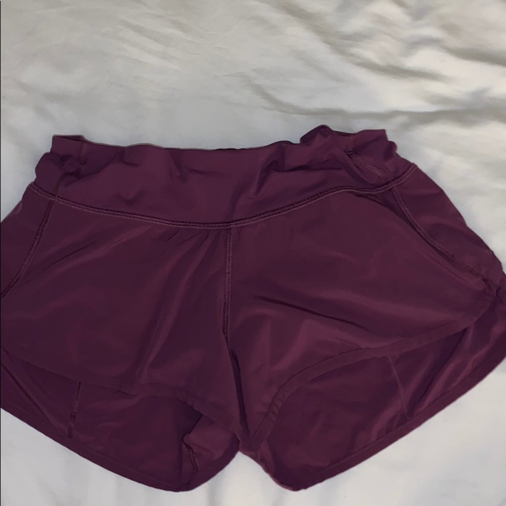 Purple lululemon shorts